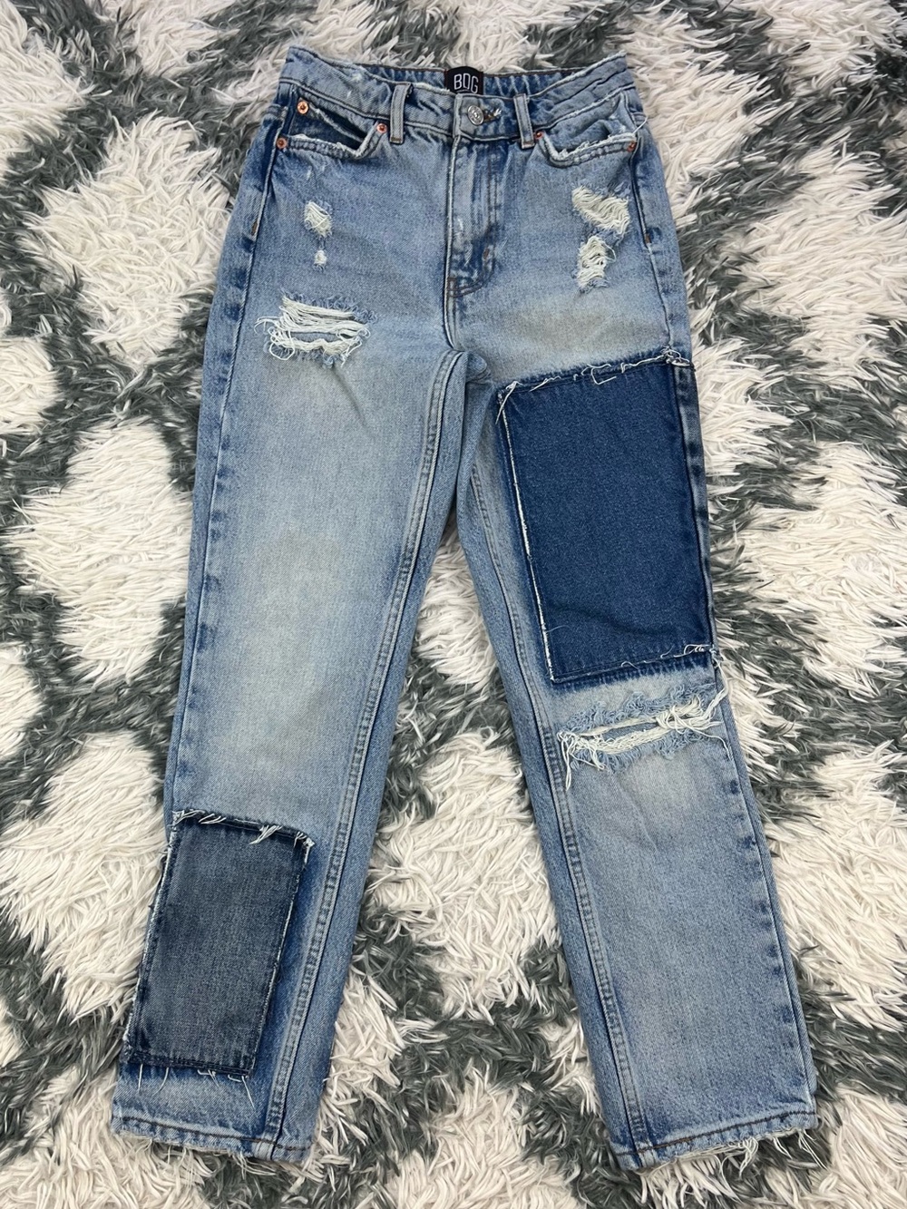 BDG Urban Outfitters Women’s High Waisted Slim Straight Patchwork Jeans Sz 24